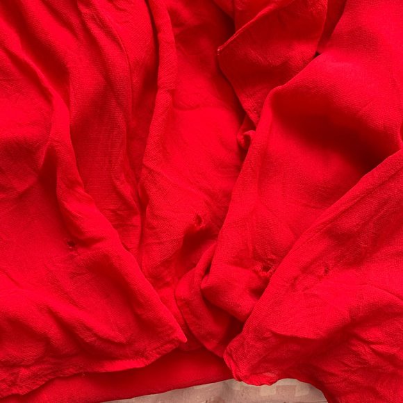 Reformation Deep V Neckline Frances Cherry Red Dress - Picture 4 of 5